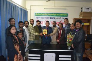 কোম্পানীগঞ্জ উপজেলা প্রেসক্লাবের ভালোবাসায় সিক্ত এএসপি নজরুল ইসলাম