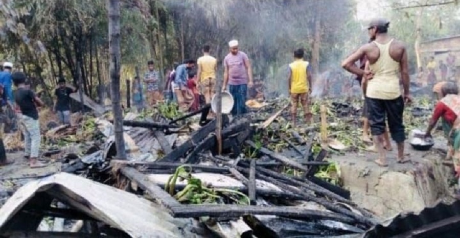 জগন্নাথপুরে পল্লীতে অগ্নিকাণ্ডের ঘটনা