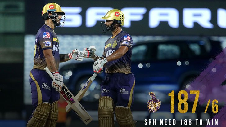 হায়দরাবাদকে ১৮৮ রানের টার্গেট দিল সাকিবদের কেকেআর