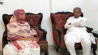 সমবেদনা জানাতে সুনামগঞ্জ বিএনপি নেতার বাসায় মির্জা ফখরুল