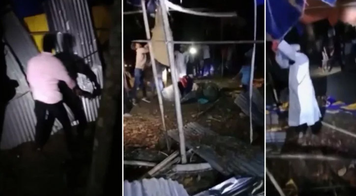 পুতুল নাচের নামে অশ্লীল নৃত্য, প্যান্ডেলে জনতার অগ্নিসংযোগ