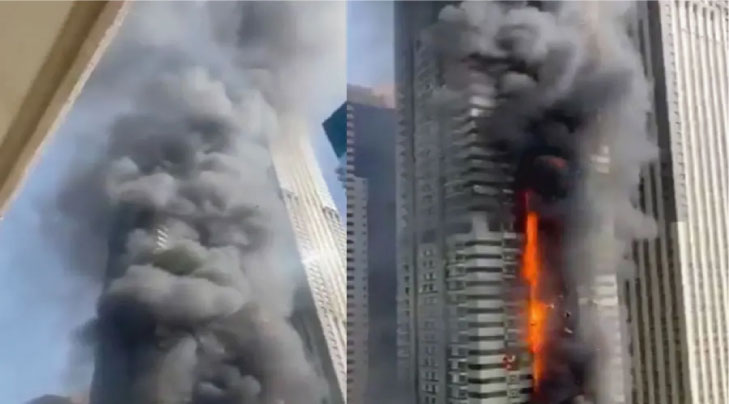 দুবাইয়ে সুউচ্চ ভবনে ভয়াবহ অগ্নিকাণ্ড