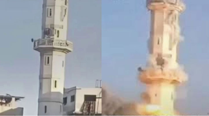 গাজায় পুরোনো মসজিদে ইসরায়েলের বোমা হামলা