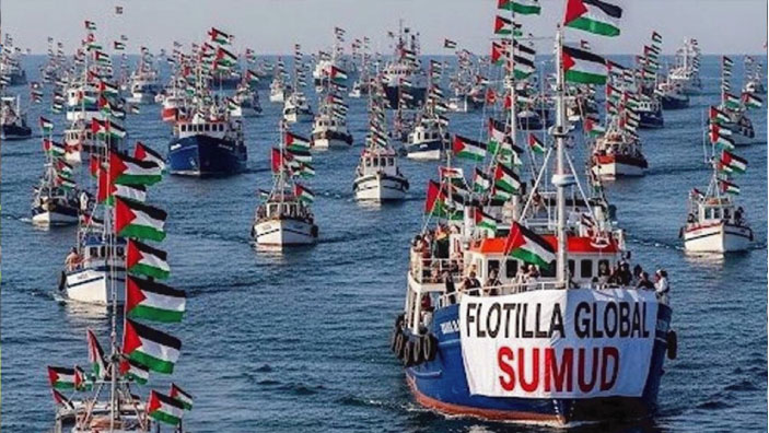 গাজা অভিমুখী ফ্লোটিলার ১৩টি নৌকা আটক করেছে ইসরায়েলি বাহিনী
