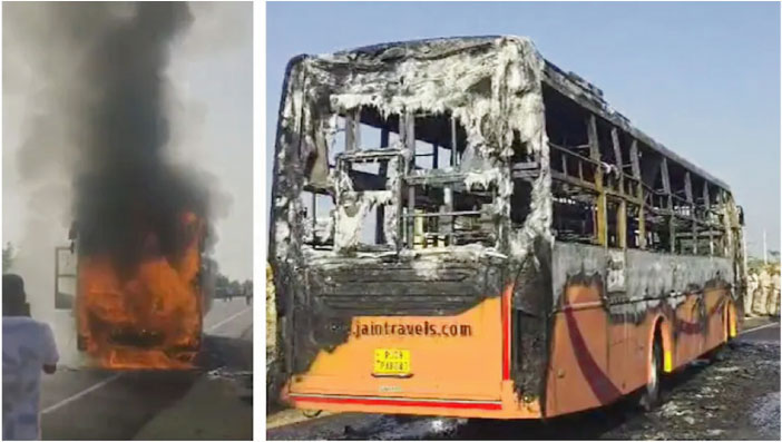 রাজস্থানে যাত্রীবাহী বাসে অগ্নিকাণ্ডে নিহত ১৯