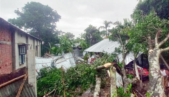 মাত্র ১৩ সেকেন্ডের ঝড়ে লন্ডভন্ড ৫টি গ্রাম