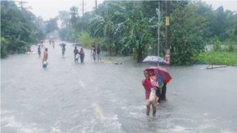 ভারী বৃষ্টির ফলে চার জেলায় বন্যার পূর্বাভাস