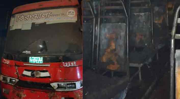 বাসে আগুন দিয়ে পালানোর সময় ধাওয়া খেয়ে নদীতে পড়ে একজনের মৃত্যু