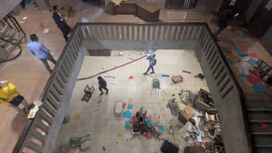 ছায়ানট ভবনে হামলা অগ্নিসংযোগ