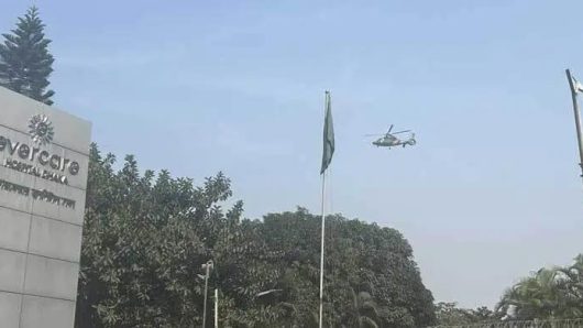 এভারকেয়ারের পাশে অবতরণ-উড্ডয়ন করলো সেনাবাহিনীর হেলিকপ্টার